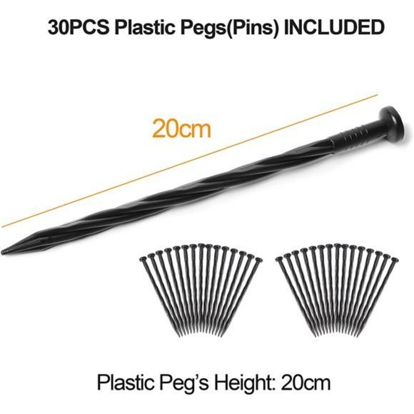 AUKAR Landscape Edging Kit 33ft Length No Dig Garden Edging Border (Black) - Picture 2 of 7